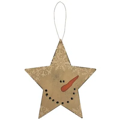 Homegifo Snowman Star Ornament In Brown