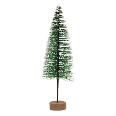Homegifo *snowy Bottle Brush Tree 10" In Green