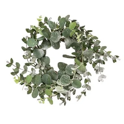 Homegifo Snowy Eucalyptus Candle Ring In Green