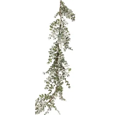 Homegifo Snowy Eucalyptus Garland 5ft In Green