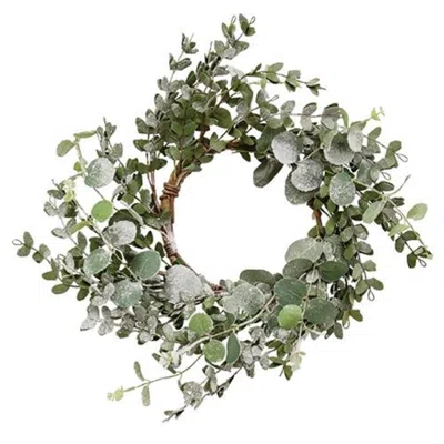 Homegifo Snowy Eucalyptus Wreath 18" In Green
