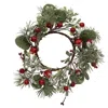 Homegifo Snowy Holiday Red Berry & Bell Candle Ring