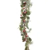 Homegifo Snowy Holiday Red Berry & Bell Garland