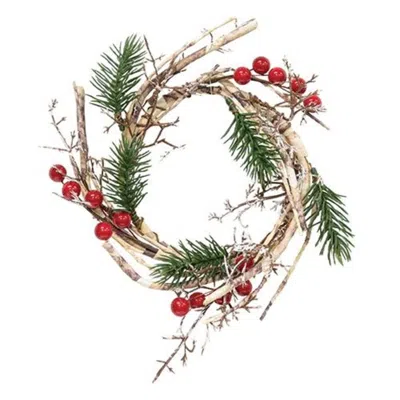 Homegifo Snowy Red Berry & Birch Ring In Multi