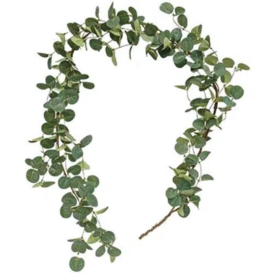 Homegifo Snowy Silver Dollar Garland In Green