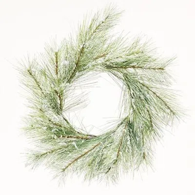 Homegifo Snowy Silver Fir Candle Ring 18" In Green