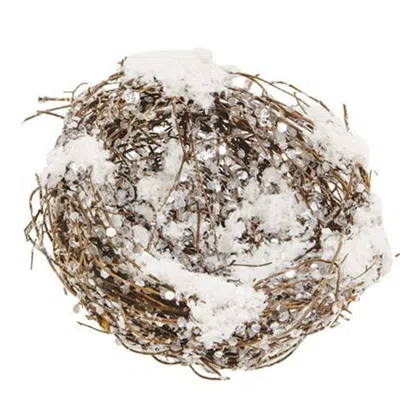Homegifo Snowy Sparkle Bird Nest In Multi