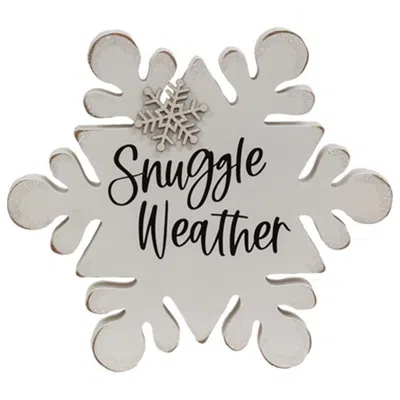 Homegifo Snuggle Weather Chunky Snowflake Sitter In White