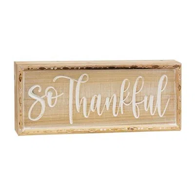Homegifo So Thankful Engraved Block Sign In Neutral