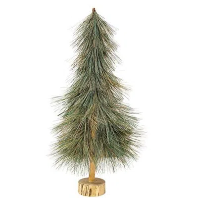 Homegifo Sparkle Bottle Brush Tree On Base 21" In Green