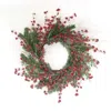 Homegifo Sparkling Red Berries & Mixed Greens Candle Ring 6.5"