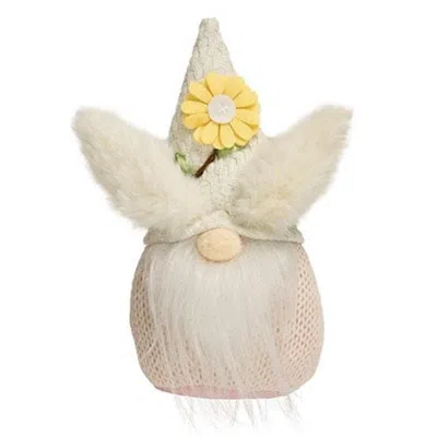 Homegifo Spring Floral Bunny Gnome In White