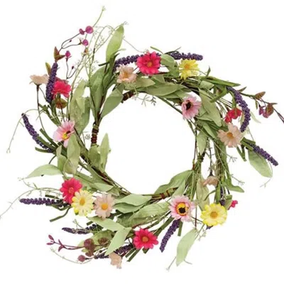 Homegifo Spring Mix Daisy Wreath In Multi