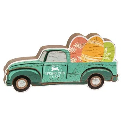 Homegifo Spring Run Farm Easter Egg Truck Block In Green