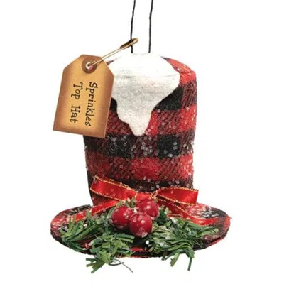 Homegifo Sprinkles Buffalo Check Top Hat Ornament In Animal Print