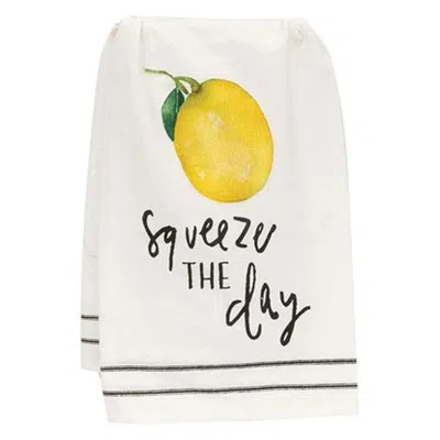 Homegifo *squeeze The Day Dish Towel In Black
