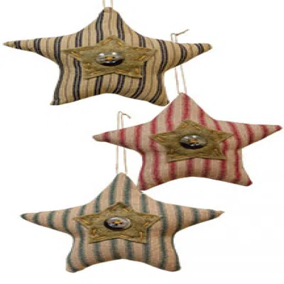 Homegifo Star Button Ornament 3 Asstd. In Multi