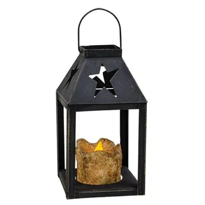 Homegifo Star Iron Lantern W/ Pillar In Black