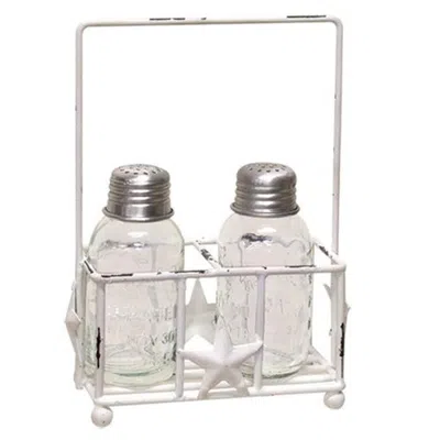 Homegifo Star Salt And Pepper Caddy W/ Shakers In Metallic