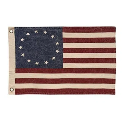 Homegifo Stonewashed Betsy Ross Flag 17"x28" In Burgundy