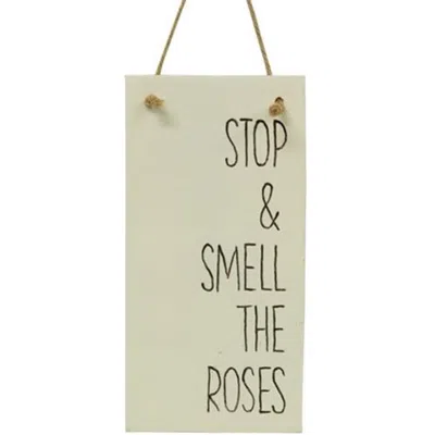 Homegifo *stop And Smell The Roses Resin Sign In Green