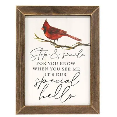 Homegifo Stop & Smile Cardinal Framed Print 12" X 16" In Neutral