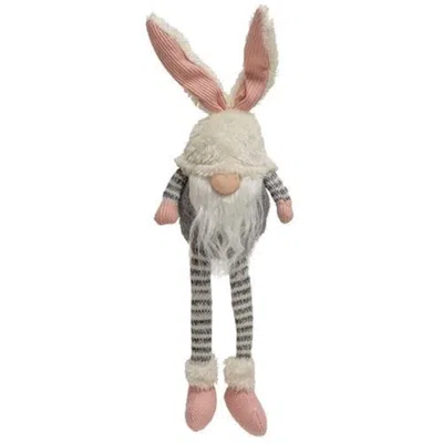 Homegifo *striped Bunny Gnome With Dangle Legs In Gray
