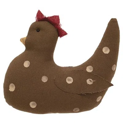 Homegifo Stuffed Brown & White Polka Dot Chicken In Multi
