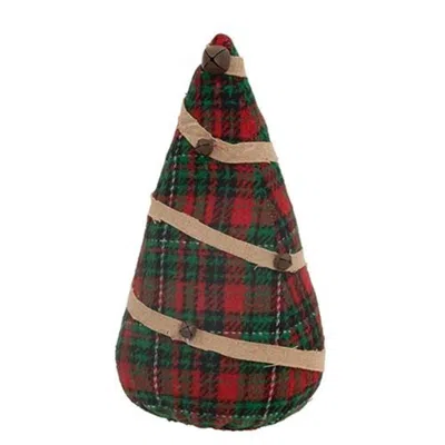 Homegifo Stuffed Green & Red Plaid Christmas Tree 9"