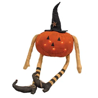 Homegifo Stuffed Led Witchy Jack O Lantern Sitter In Multi