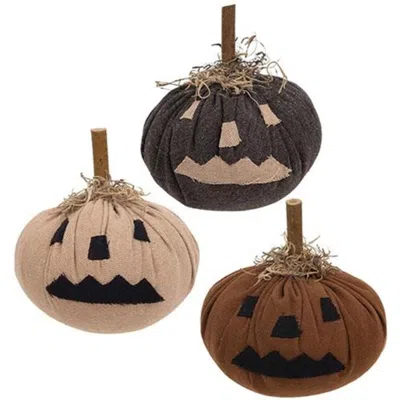 Homegifo Stuffed Mini Primitive Jack O Lantern 3 Asstd. In Brown
