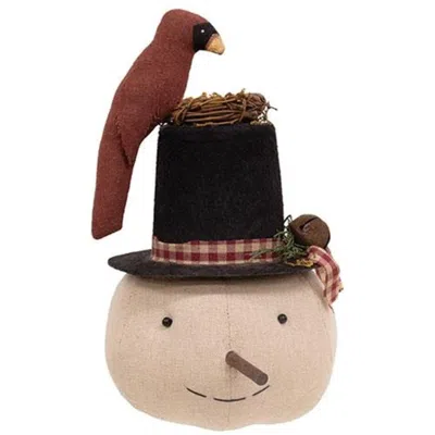 Homegifo Stuffed Nesting Cardinal Top Hat Snowman Sitter In Multi