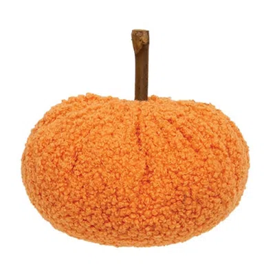 Homegifo Stuffed Orange Chenille Pumpkin 4.5"