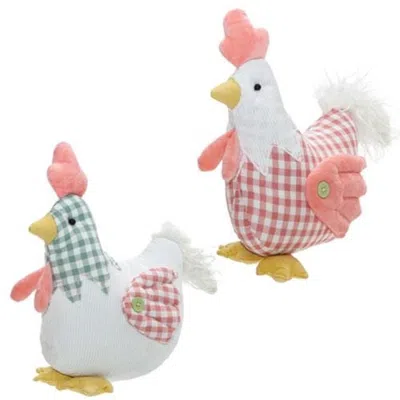 Homegifo Stuffed Patchwork Spring Sitting Chicken 2 Asstd. In Multi