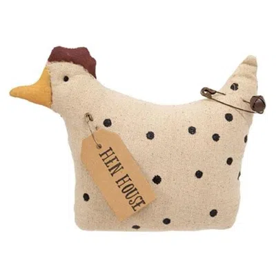 Homegifo Stuffed Polka Dot "hen House" Chicken In Neutral
