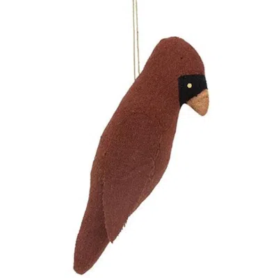 Homegifo Stuffed Primitive Cardinal Ornament In Brown