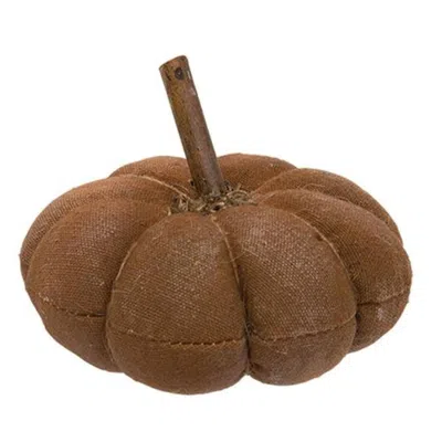 Homegifo Stuffed Primitive Pumpkin 4" In Brown