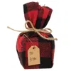 Homegifo *stuffed Red & Black Check Christmas Present Sitter