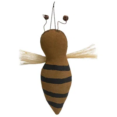 Homegifo Stuffed Stiffened Fabric Primitive Bee Ornament In Brown