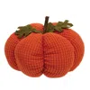 Homegifo Stuffed Waffle Weave Orange Pumpkin W/stick Stem Large
