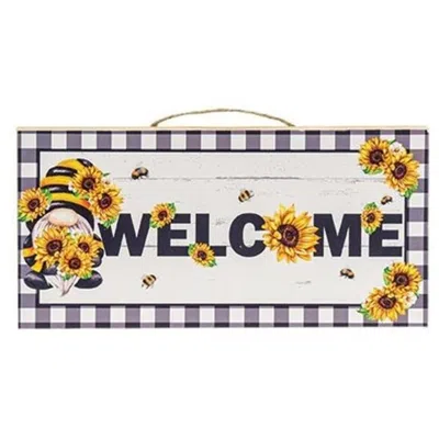 Homegifo Distressed "daisy" Welcome Box Sign In White