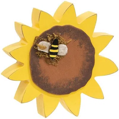 Homegifo Sunflower With Bee Chunky Sitter In Brown