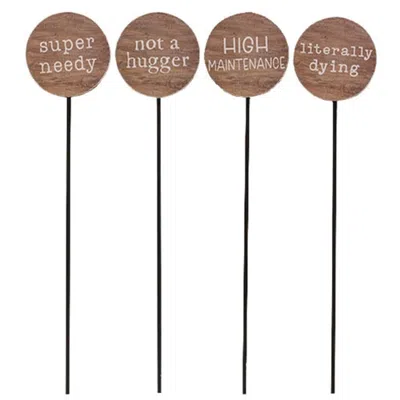 Homegifo Super Needy Houseplant Poke 4 Asstd. In Brown
