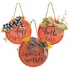 Homegifo Sweater Weather Round Hanging Sign W/burlap Bow 3 Asstd.