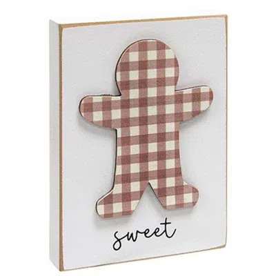 Homegifo *sweet Gingerbread Man Block In White