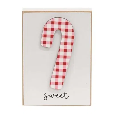 HOMEGIFO *SWEET PLAID CANDY CANE BLOCK