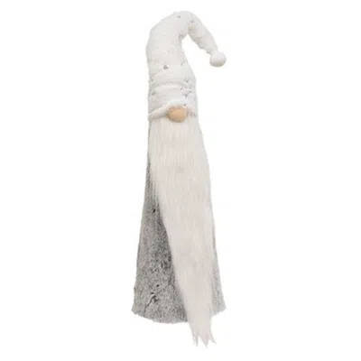 Homegifo Tall Fuzzy Sparkle Snowflake Gnome In White