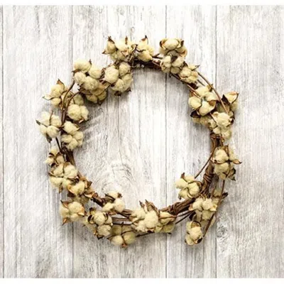 Homegifo *teastain Cotton Wreath 16" In Neutral