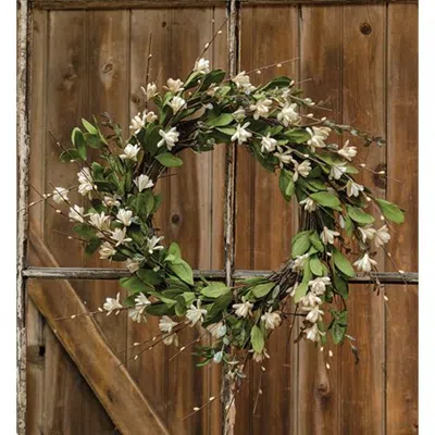 Homegifo Teastain Gardenia /twig Wreath In Green