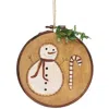 Homegifo *teastained Primitive Snowman & Candy Cane Stitchery